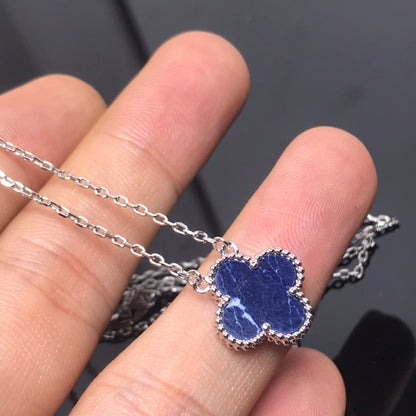 [Luxery]CLOVER PIETERSITE SILVER LONG NECKLACE