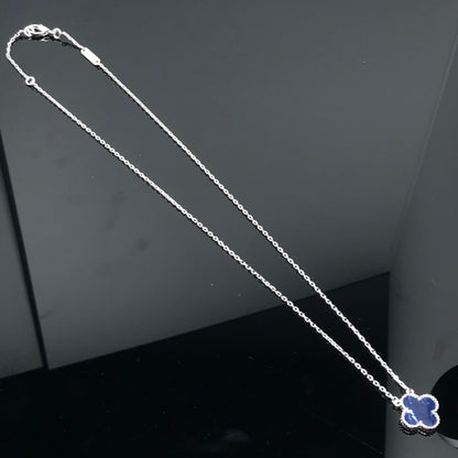 [Luxery]CLOVER PIETERSITE SILVER LONG NECKLACE