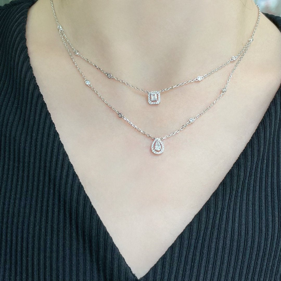 [Luxery]MY TWIN 2 ROW DIAMOND NECKLACE