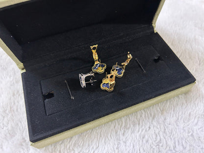 [Luxery]CLOVER PIETERSITE MEDIUM STUD EARRINGS