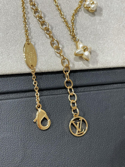 [Luxery]FLOWERGRAM GOLD MOP DOUBLE ROW NECKLACE