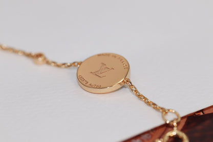 [Luxery]STAR AND SUN 4 MOTIF PINK GOLD MALACHITE BRACELET