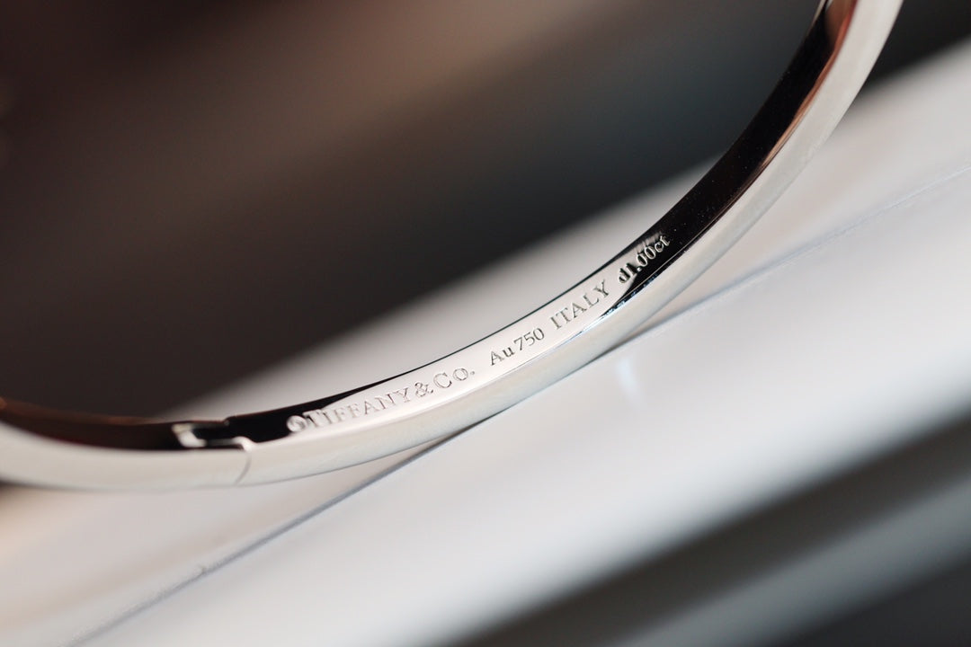 [⭐Luxery Jewels]NARROW T1 HINGED BANGLE DIAMOND SILVER