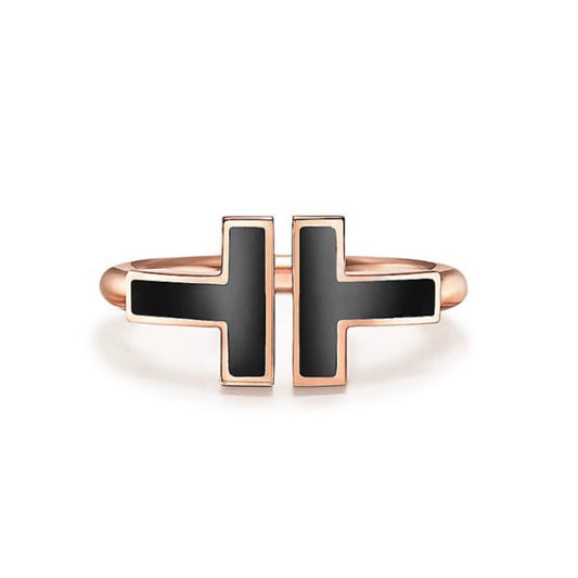 [⭐Luxery Jewels]T SMALL ONYX PINK GOLD RING