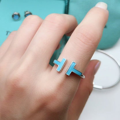 [⭐Luxery Jewels]T SMALL TURQUOISE SILVER RING
