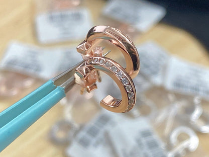[⭐Luxery Jewels]T1 CREOLEN MIT DIAMANTEN