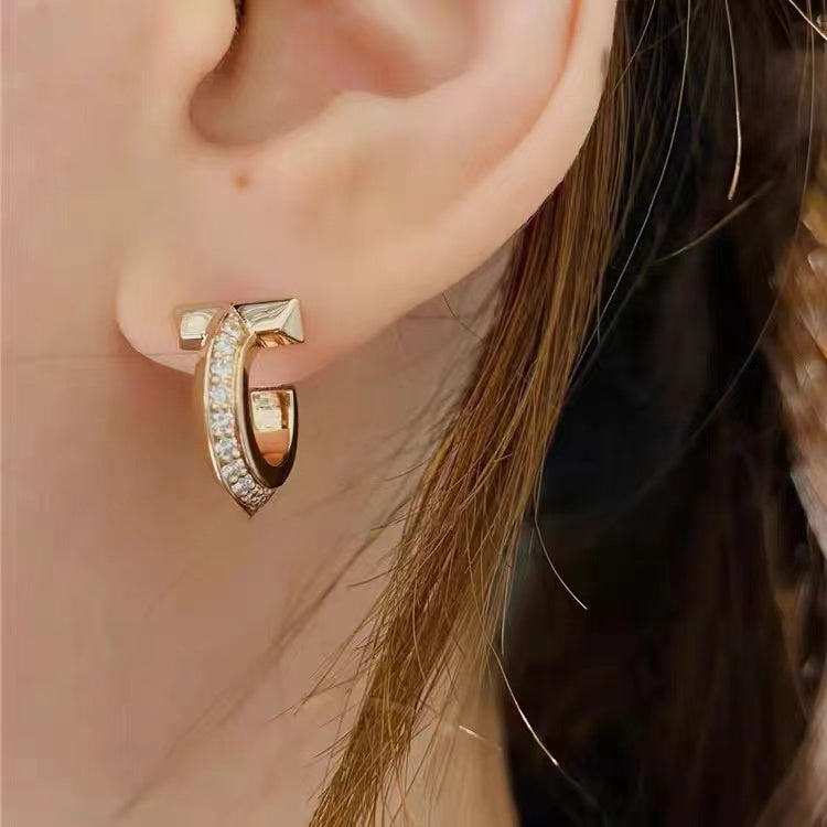 [⭐Luxery Jewels]T1 CREOLEN MIT DIAMANTEN