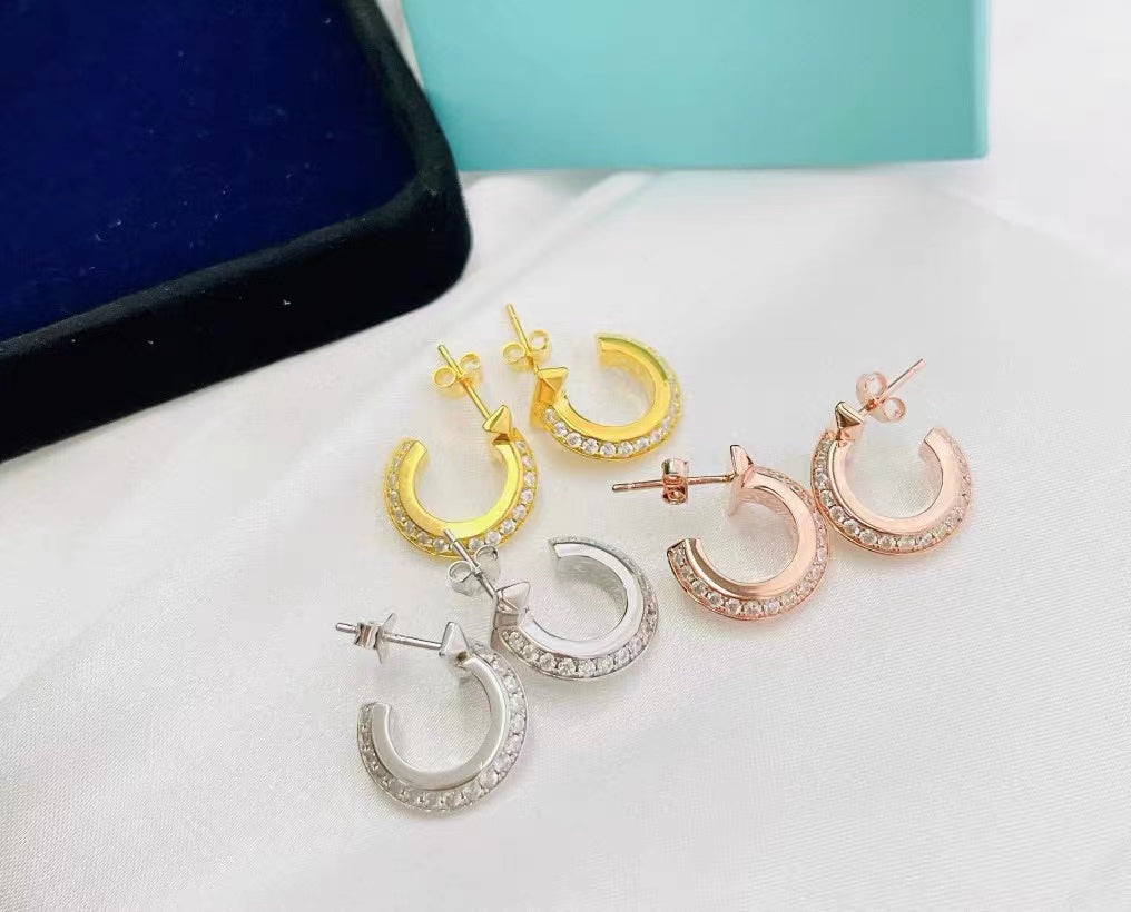 [⭐Luxery Jewels]T1 CREOLEN MIT DIAMANTEN
