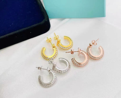 [⭐Luxery Jewels]T1 CREOLEN MIT DIAMANTEN