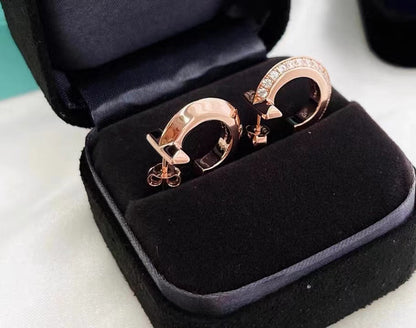 [⭐Luxery Jewels]T1 CREOLEN MIT DIAMANTEN