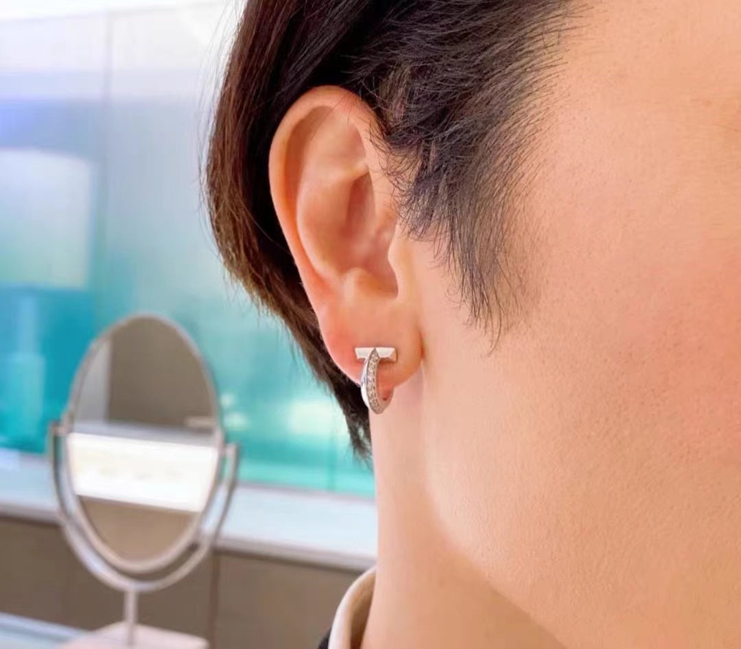 [⭐Luxery Jewels]T1 CREOLEN MIT DIAMANTEN