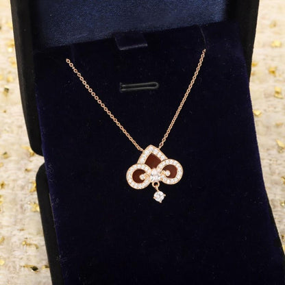 [⭐Luxery Jewels]FLEUR DE LIS ROSÉGOLD DIAMANT-HALSKETTE