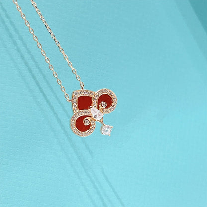 [⭐Luxery Jewels]FLEUR DE LIS ROSÉGOLD DIAMANT-HALSKETTE