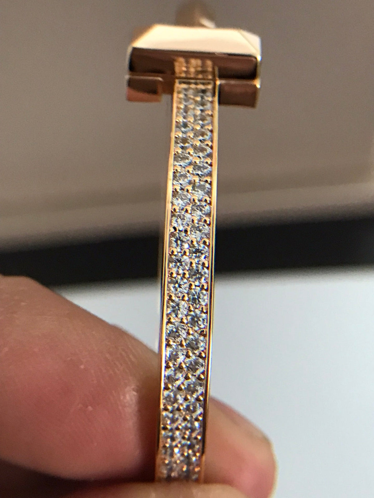 [⭐Luxery Jewels]T1 ワイド ダイヤモンド ヒンジ バングル ピンクゴールド