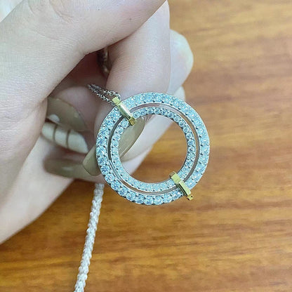 [⭐Luxery Jewels]EDGE DIAMOND GOLD SILVER NECKLACE