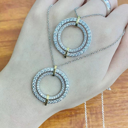 [⭐Luxery Jewels]EDGE DIAMOND GOLD SILVER NECKLACE