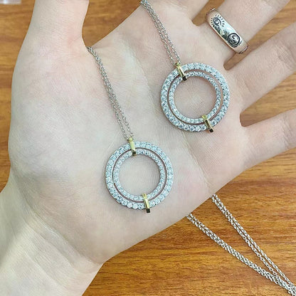 [⭐Luxery Jewels]EDGE DIAMOND GOLD SILVER NECKLACE