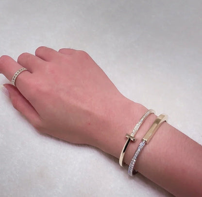 [⭐Luxery Jewels]LOCK PINK GOLD SILVER DIAMOND BRACELET