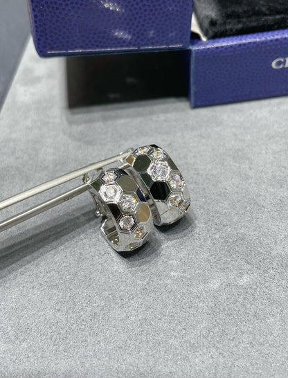 [Luxery]BEE LOVE DIAMOND HOOP EARRINGS