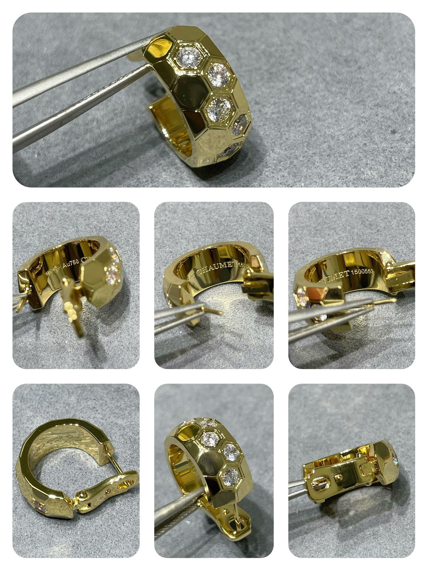 [Luxery]BEE LOVE DIAMOND HOOP EARRINGS