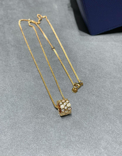 [Luxery]BEE LOVE DIAMOND PAVED 3 ROW NECKLACE
