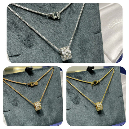 [Luxery]BEE LOVE DIAMOND PAVED 3 ROW NECKLACE
