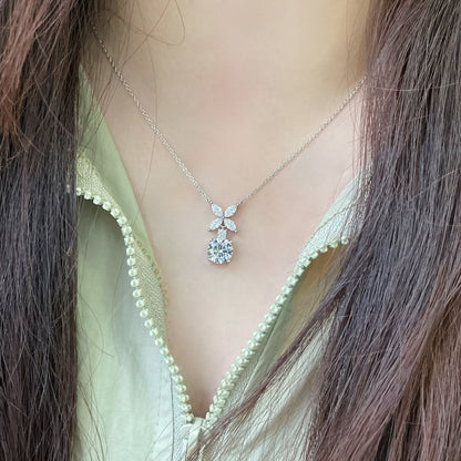 [⭐Luxery Jewels]VICTORIA ANHÄNGER SILBER-DIAMANT-HALSKETTE