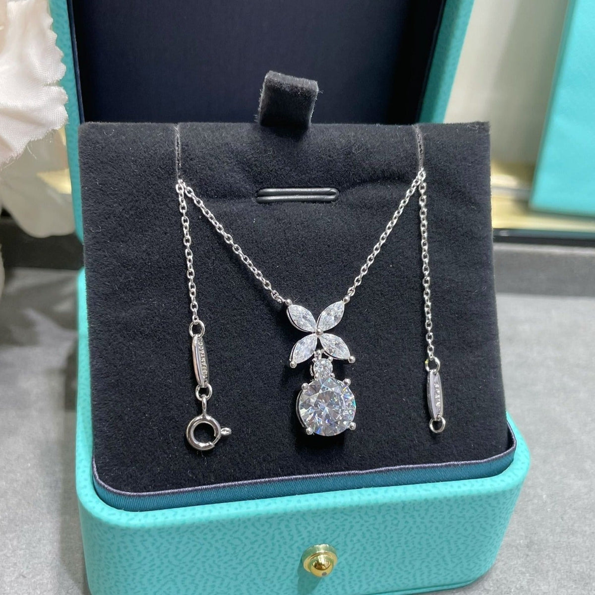 [⭐Luxery Jewels]VICTORIA ANHÄNGER SILBER-DIAMANT-HALSKETTE