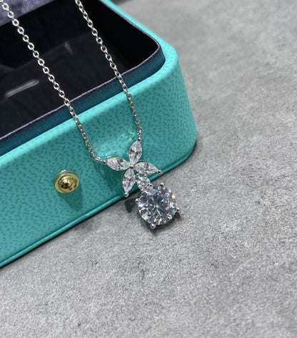 [⭐Luxery Jewels]VICTORIA ANHÄNGER SILBER-DIAMANT-HALSKETTE