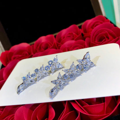 [⭐Luxery Jewels]VICTORIA SILVER DIAMOND DROP EARRINGS