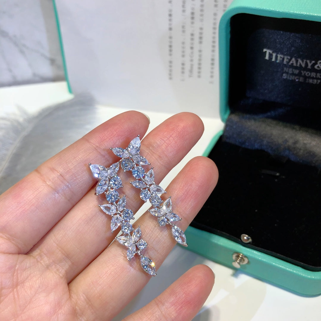 [⭐Luxery Jewels]VICTORIA SILVER DIAMOND DROP EARRINGS