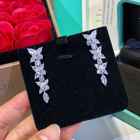 [⭐Luxery Jewels]VICTORIA SILVER DIAMOND DROP EARRINGS