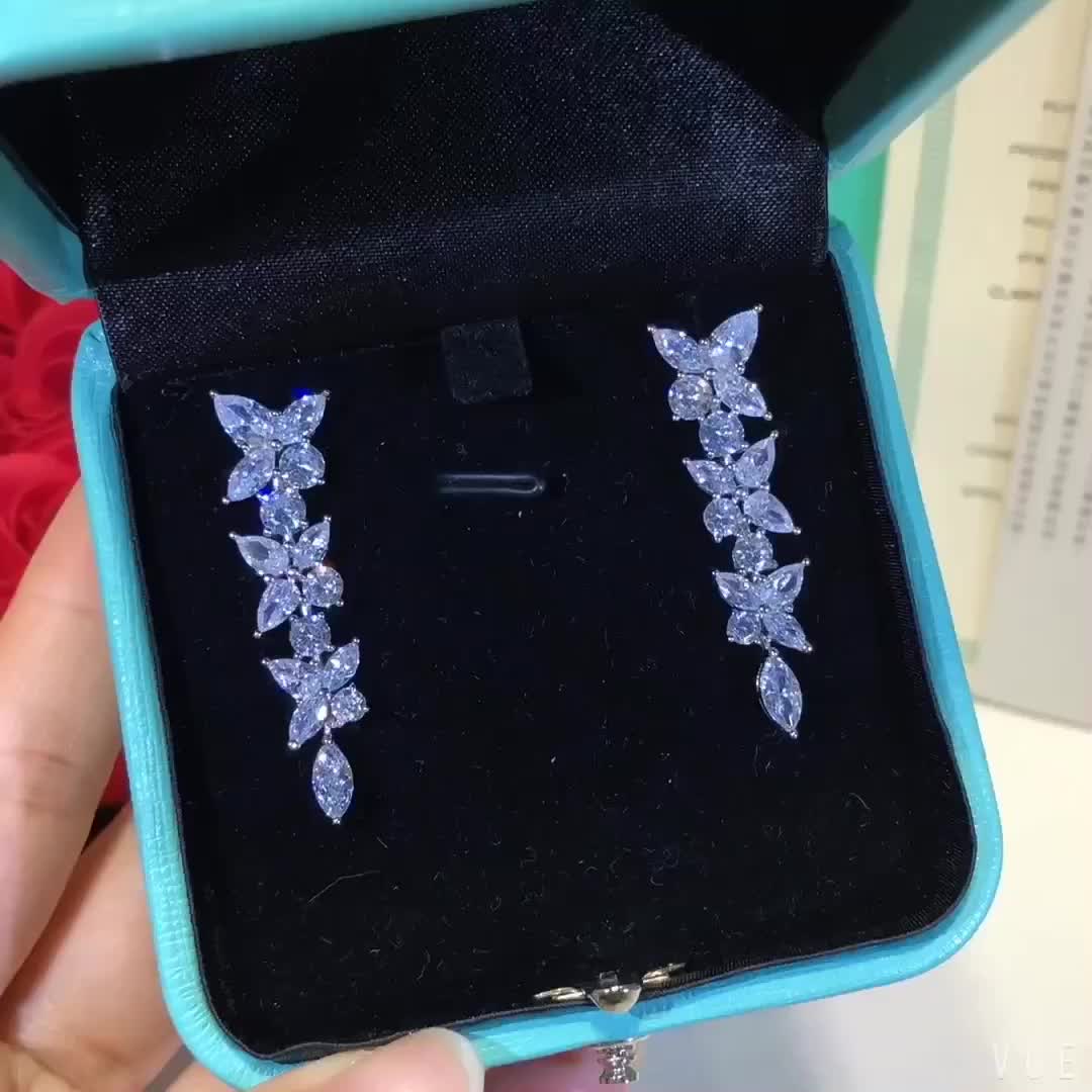 [⭐Luxery Jewels]VICTORIA SILVER DIAMOND DROP EARRINGS