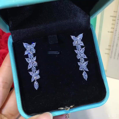 [⭐Luxery Jewels]VICTORIA SILVER DIAMOND DROP EARRINGS