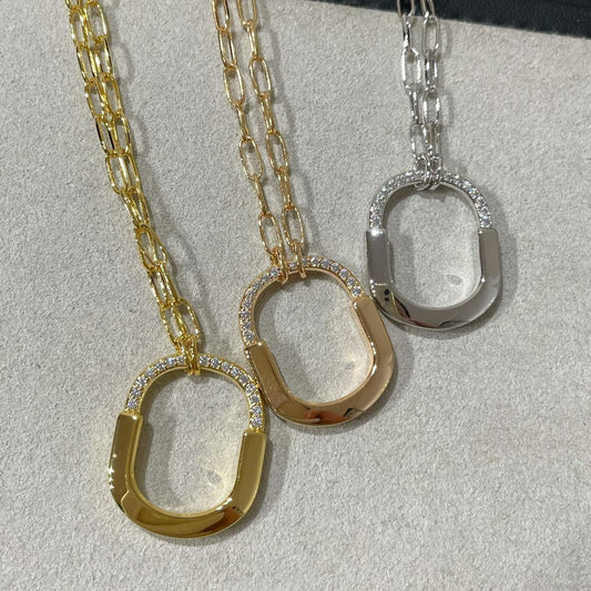 [⭐Luxery Jewels]LOCK MEDIUM PENDANT DIAMOND NECKLACE