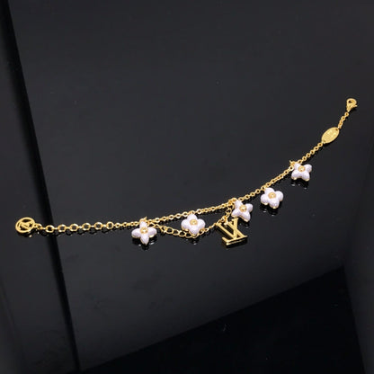 [Luxery]LOGO 6 MOTIF STAR AND SUN GOLD BRACELET