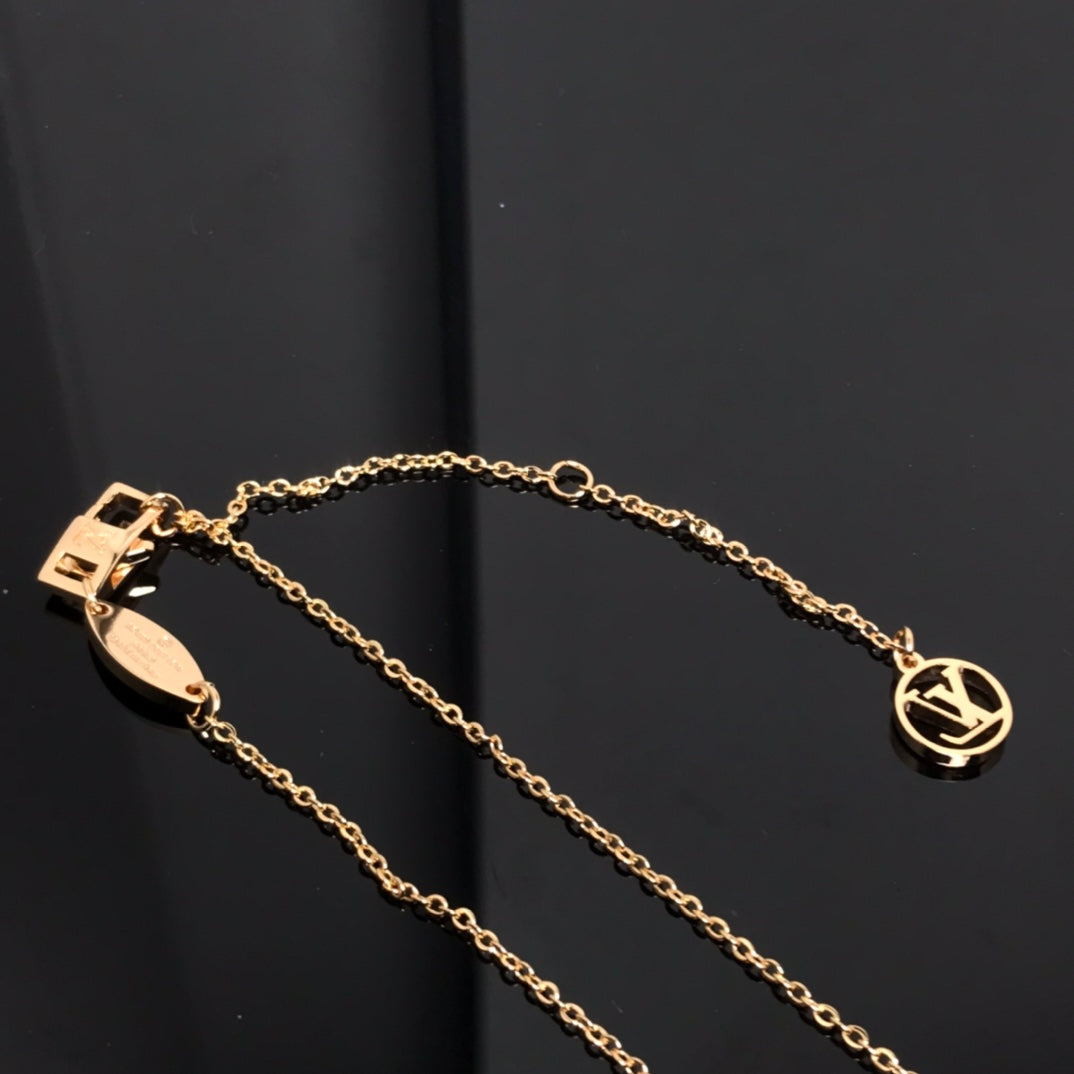 [Luxery]COLOR BLOSSOM PINK MOP SUN GOLD NECKLACE