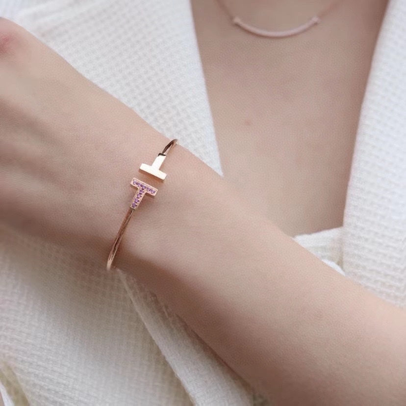 [⭐Luxery Jewels]T PINK GOLD PINK DIAMOND BRACELET