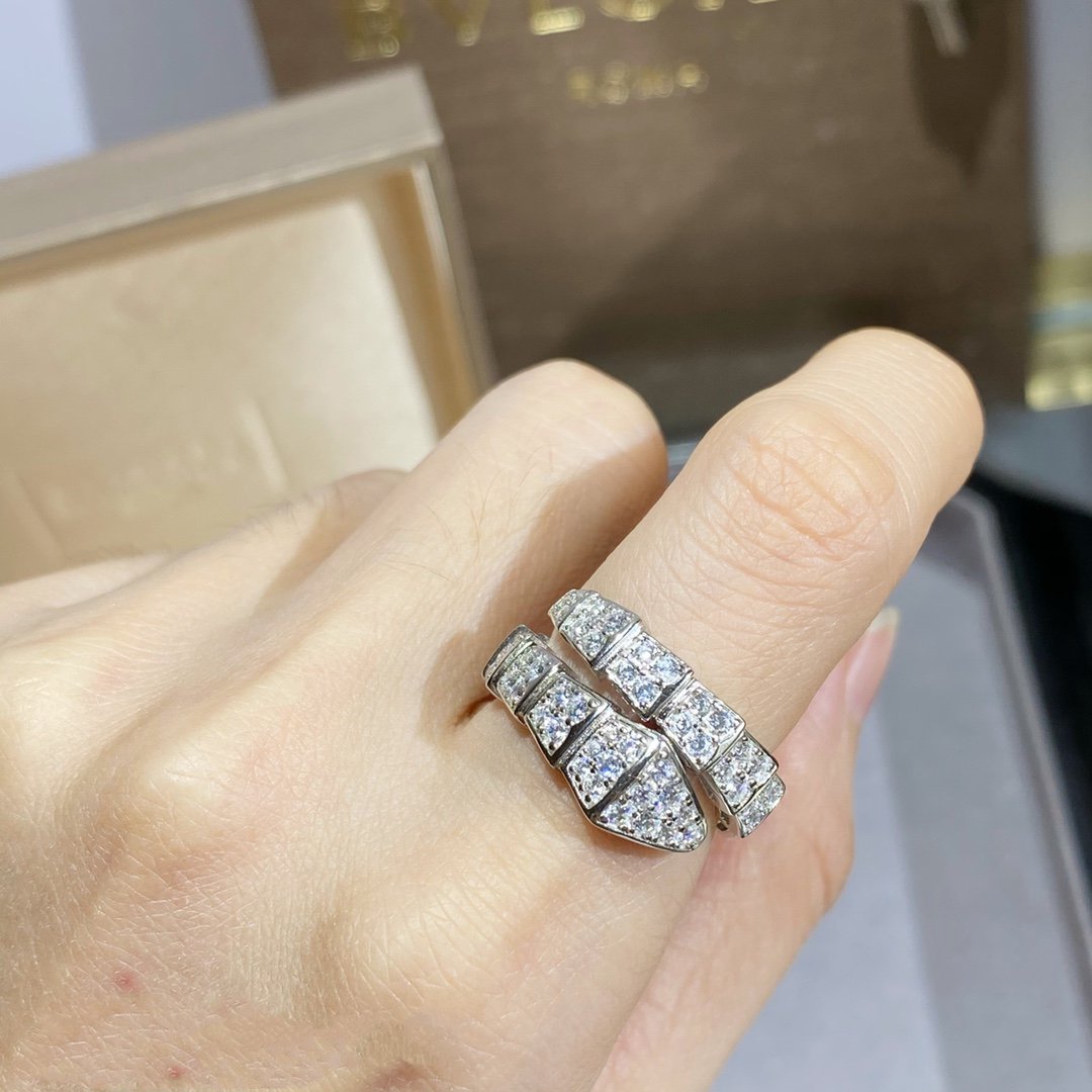 [⭐Luxus]SERPENTI RING SILBER DIAMANTBESETZT