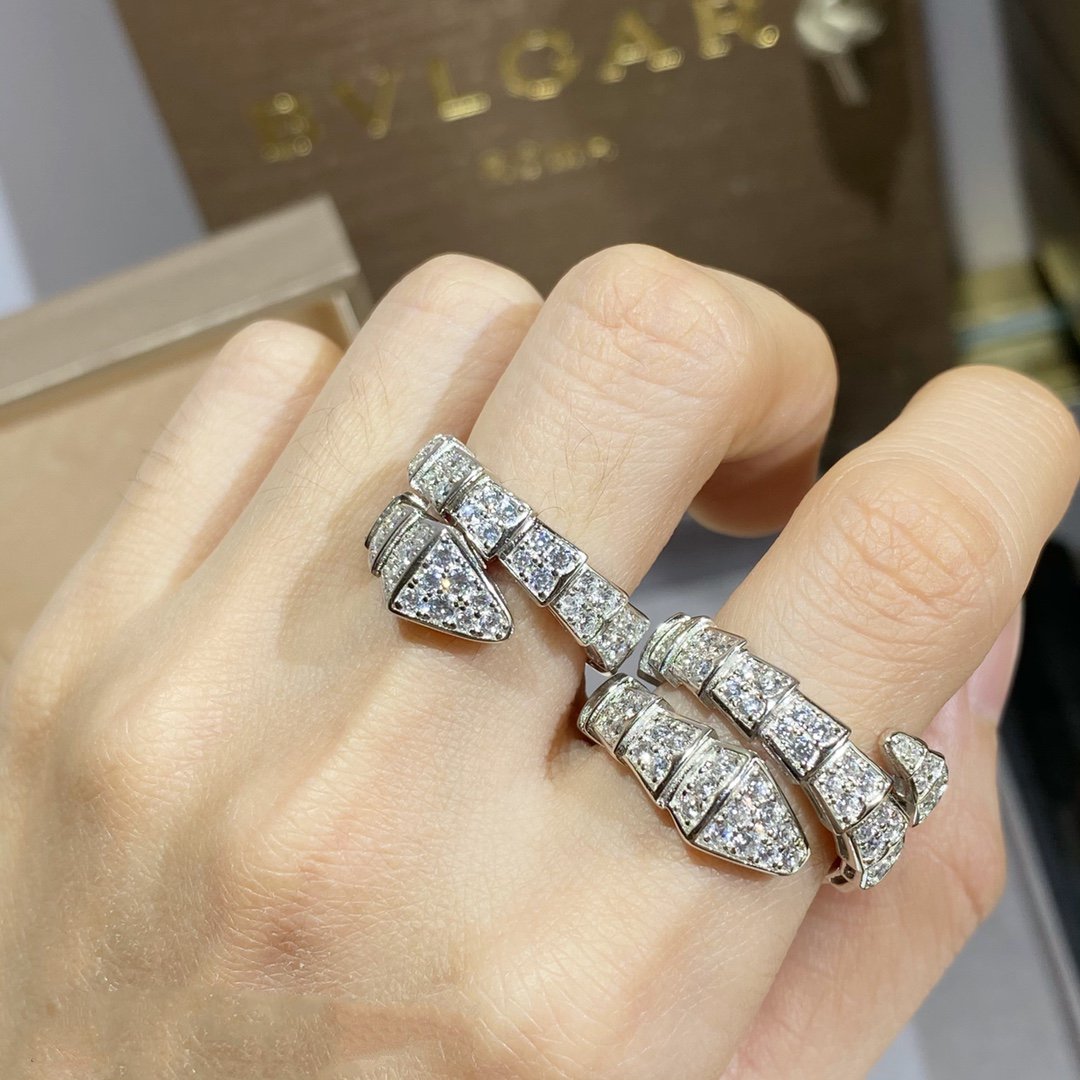 [⭐Luxus]SERPENTI RING SILBER DIAMANTBESETZT