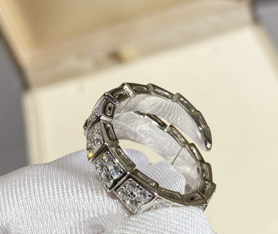 [⭐Luxus]SERPENTI RING SILBER DIAMANTBESETZT