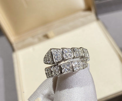 [⭐Luxus]SERPENTI RING SILBER DIAMANTBESETZT