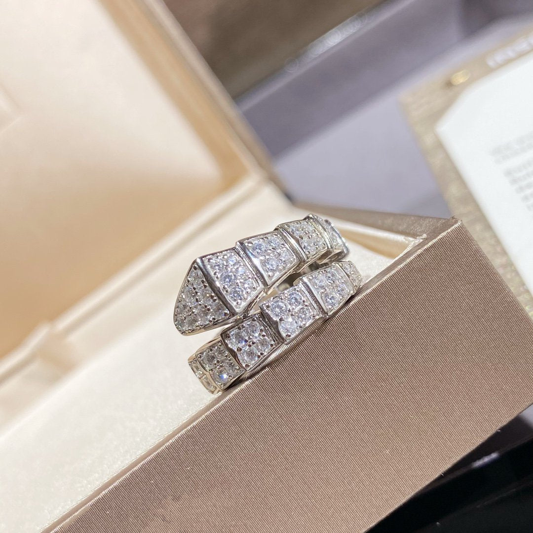 [⭐Luxus]SERPENTI RING SILBER DIAMANTBESETZT