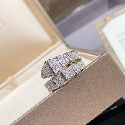 [⭐Luxus]SERPENTI RING SILBER DIAMANTBESETZT