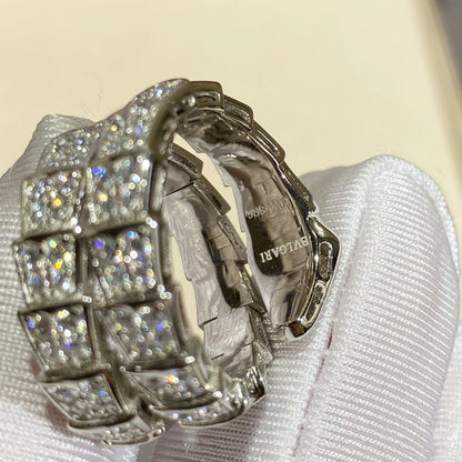 [⭐Luxus]SERPENTI DOPPELRING SILBER DIAMANTBESETZT