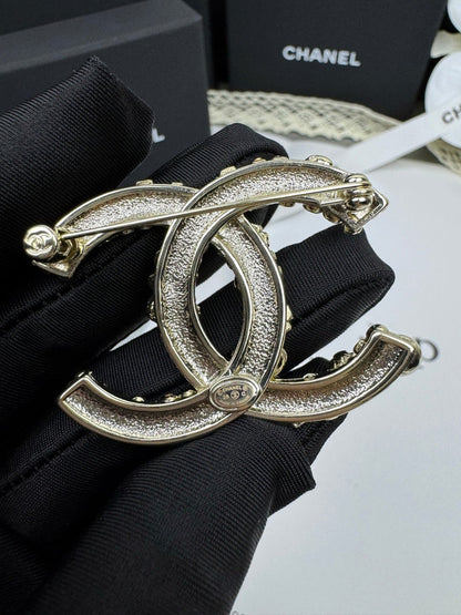 [Luxery]26C Pink-White Enamel Ice Cream Cone Double C Brooch