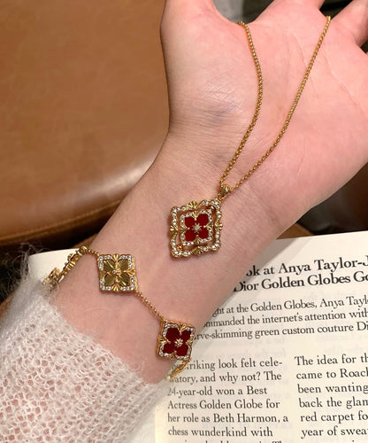 [Luxery] B.C.L ENAMEL ROTATING SINGLE-DIAMOND NECKLACE£¨Various colors£©