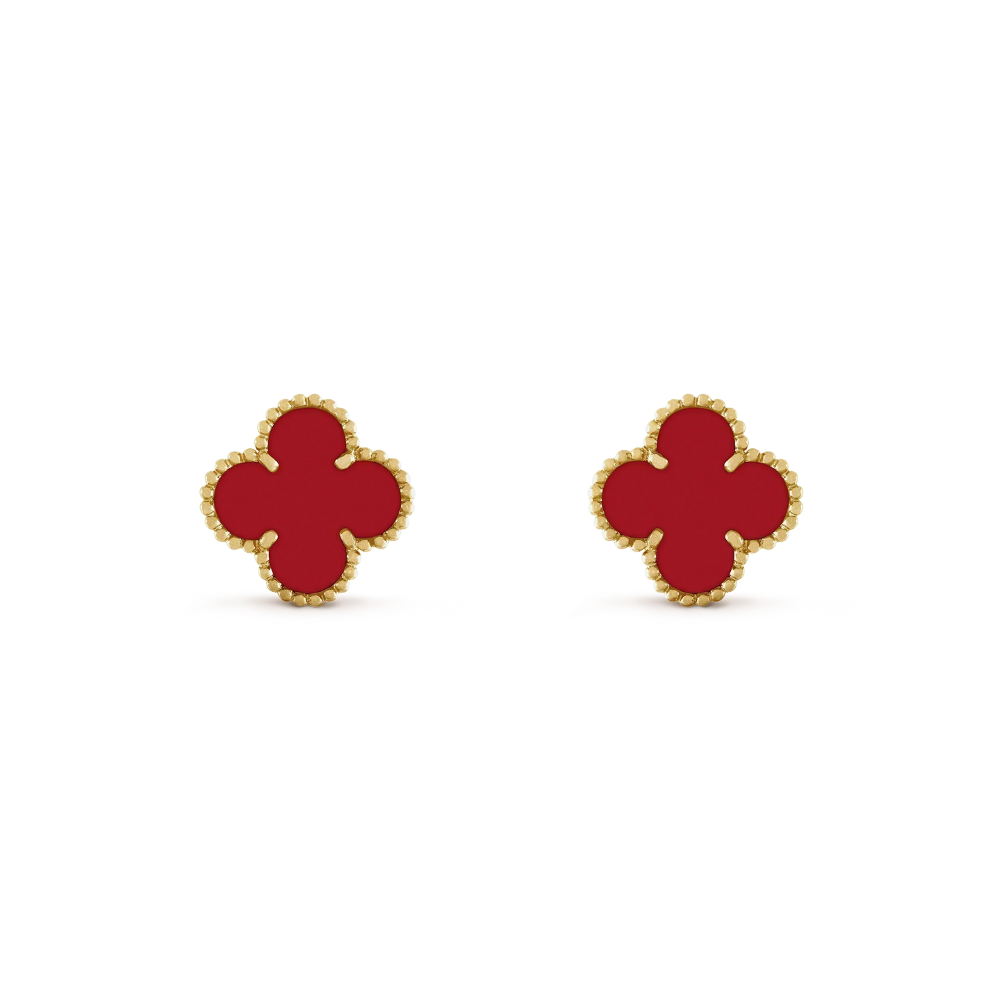 [Luxery]CLOVER MINI 9.5MM CARNELIAN EARRINGS