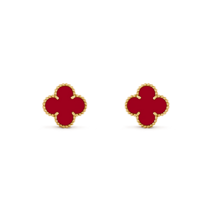 [Luxery]CLOVER MEDIUM 1 MOTIFS CARNELIAN  EARRINGS