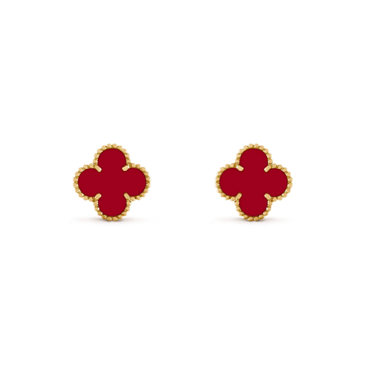 [Luxery]CLOVER MEDIUM 1 MOTIFS CARNELIAN  EARRINGS